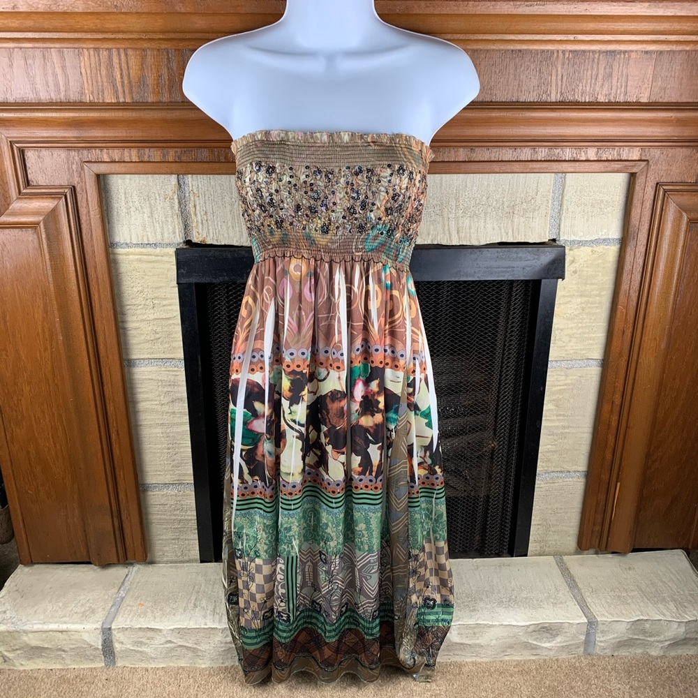 Lapis Woman’s Maxi Sundress Seersucker Bust One Size EUC